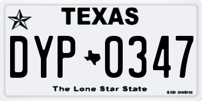 TX license plate DYP0347