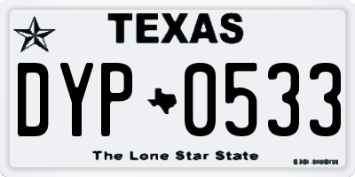 TX license plate DYP0533