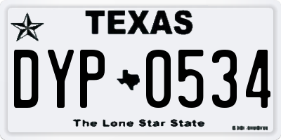 TX license plate DYP0534