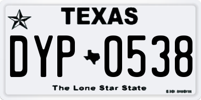 TX license plate DYP0538