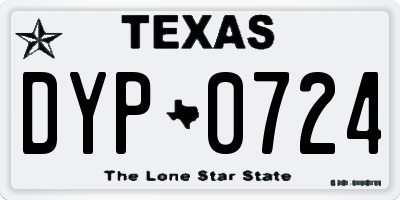 TX license plate DYP0724