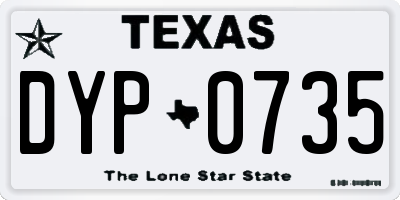 TX license plate DYP0735