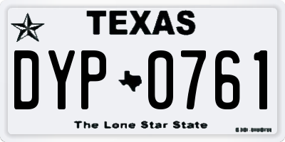 TX license plate DYP0761