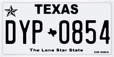 TX license plate DYP0854
