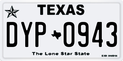 TX license plate DYP0943