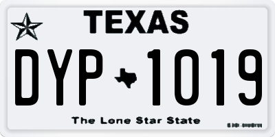 TX license plate DYP1019