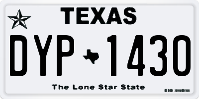 TX license plate DYP1430