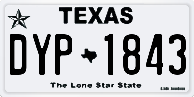 TX license plate DYP1843
