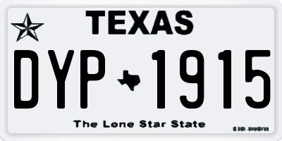 TX license plate DYP1915