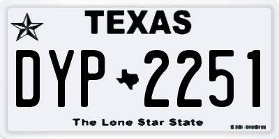 TX license plate DYP2251