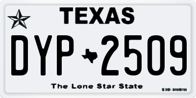 TX license plate DYP2509