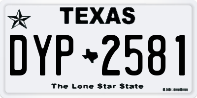 TX license plate DYP2581