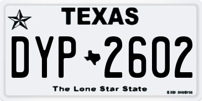 TX license plate DYP2602