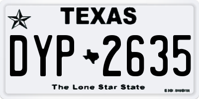 TX license plate DYP2635