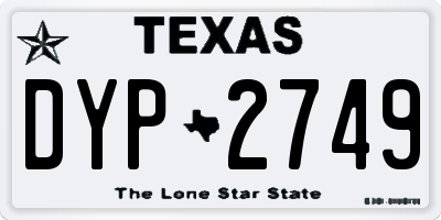 TX license plate DYP2749