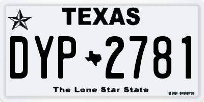 TX license plate DYP2781