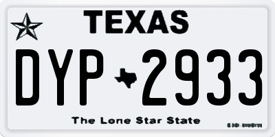 TX license plate DYP2933