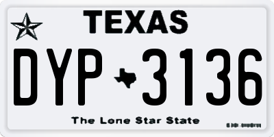 TX license plate DYP3136