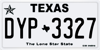 TX license plate DYP3327
