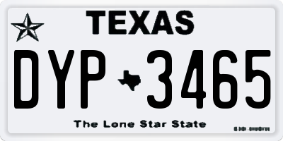 TX license plate DYP3465
