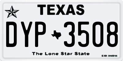 TX license plate DYP3508