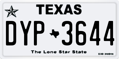 TX license plate DYP3644