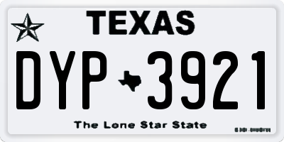 TX license plate DYP3921