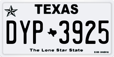TX license plate DYP3925
