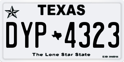 TX license plate DYP4323