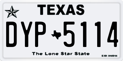 TX license plate DYP5114