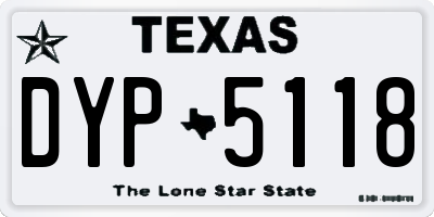 TX license plate DYP5118