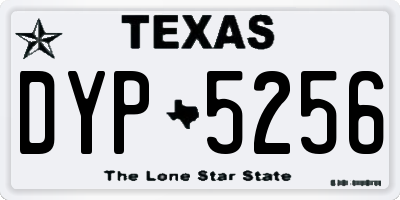 TX license plate DYP5256
