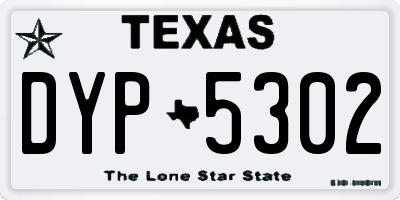 TX license plate DYP5302