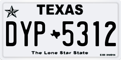 TX license plate DYP5312