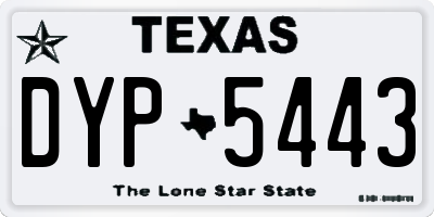 TX license plate DYP5443