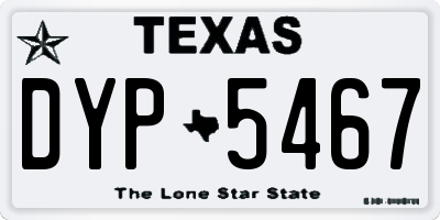 TX license plate DYP5467