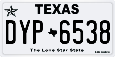 TX license plate DYP6538