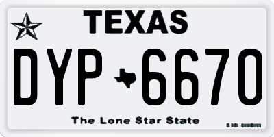 TX license plate DYP6670
