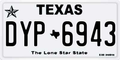 TX license plate DYP6943