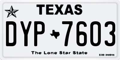 TX license plate DYP7603