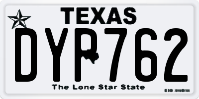 TX license plate DYP762