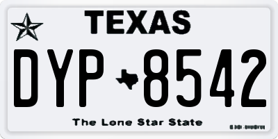 TX license plate DYP8542