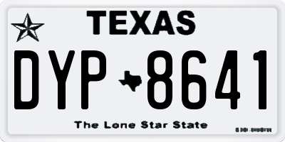 TX license plate DYP8641