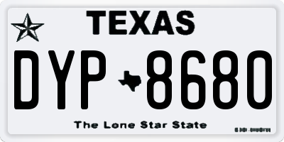 TX license plate DYP8680
