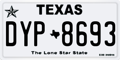 TX license plate DYP8693