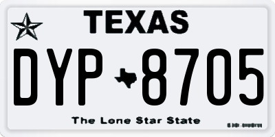TX license plate DYP8705