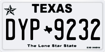 TX license plate DYP9232