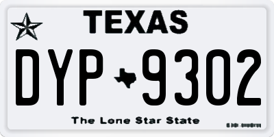 TX license plate DYP9302