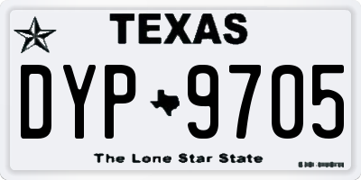 TX license plate DYP9705