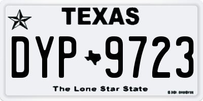 TX license plate DYP9723
